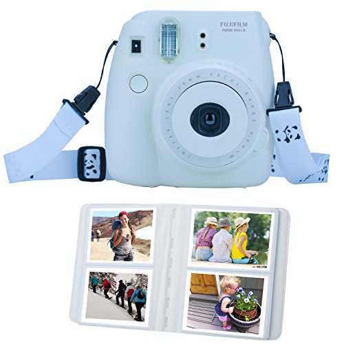 ZWOOS 【12点セット】富士フィルム インスタント カメラ Instax mini8 アクセサリー カメラケース アルバム レンズ フィルタ カメラストラップ フレーム ステッカー (花)