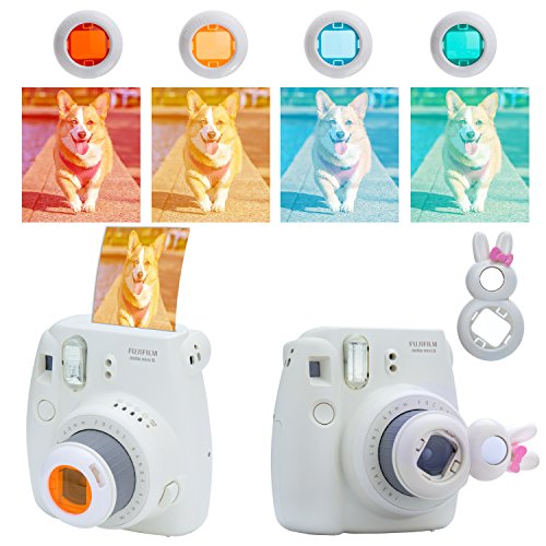 ZWOOS 【12点セット】富士フィルム インスタント カメラ Instax mini8 アクセサリー カメラケース アルバム レンズ フィルタ カメラストラップ フレーム ステッカー (花)