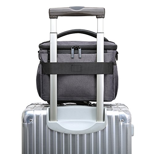 BAGSMART カメラバッグ 一眼レフ ショルダーバッグ カメラケース カメラ 斜め掛け 3WAY レインカバー 撥水加工 ブラック