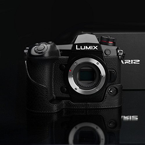 GARIZ Panasonic LUMIX G9 PRO(DC-G9)用 本革カメラケース XS-CHG9BK ブラック