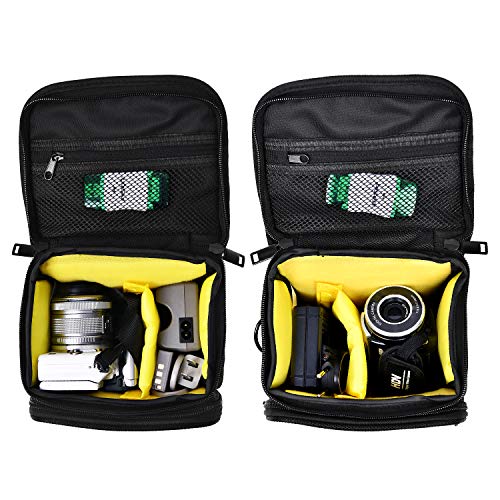 FOSOTO Nikon Canon カメラケース レインカバーとストラップ付き（ブラック）