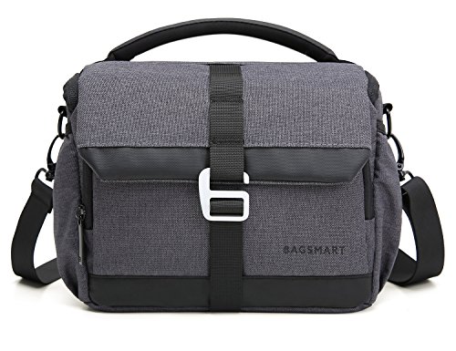 BAGSMART カメラバッグ 一眼レフ ショルダーバッグ カメラケース カメラ 斜め掛け 3WAY レインカバー 撥水加工 ブラック