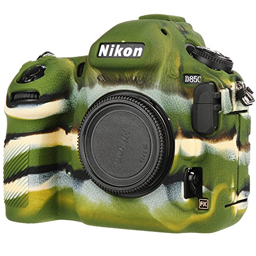 Foluu Nikon D850 ケース 保護カバー シリコンゴム製 耐衝撃 防塵 滑り止め 汚れ防止 D850 用 ソフトケースカバー (Nikon D850, 迷彩)