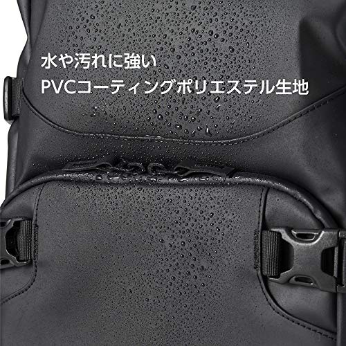 【Amazon.co.jp限定】 HAKUBAカメラリュック ルフトデザイン レジスト バックパック ロングタイプ (カメラ収納部6.9L) 上下2気室構造 ロールトップ ピュアブラック AMZSLD-RS-BPLPBK