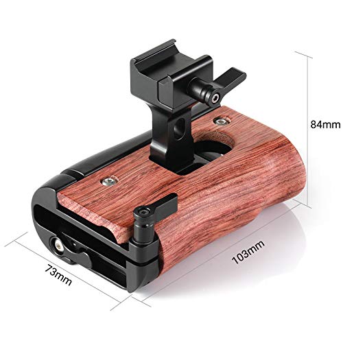 SMALLRIG 木製ハンドルグリップ ウッドグリップ 左右使用可能 NATOハンドル Z CAM E2/BMPCC 4K/Samsung T5 SSD対応-2270