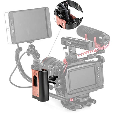 SMALLRIG 木製ハンドルグリップ ウッドグリップ 左右使用可能 NATOハンドル Z CAM E2/BMPCC 4K/Samsung T5 SSD対応-2270