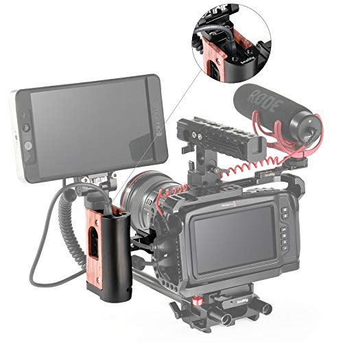 SMALLRIG 木製ハンドルグリップ ウッドグリップ 左右使用可能 NATOハンドル Z CAM E2/BMPCC 4K/Samsung T5 SSD対応-2270