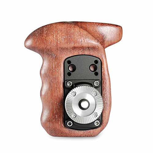 SMALLRIG 木製ハンドルグリップ ウッドグリップ 右用 カメラケージハンドル ARRIロゼット付き-1941