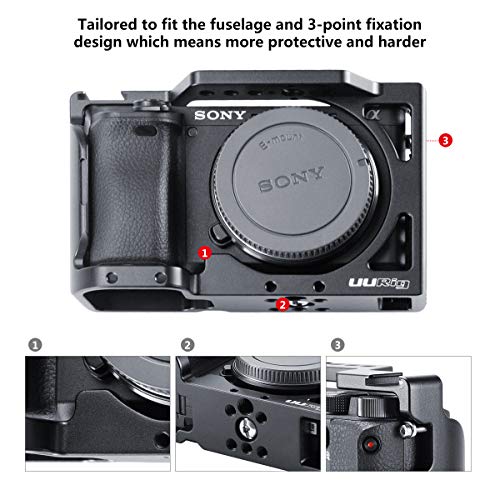 Sony A6400/A6300 専用ケージ カメラケージ 金属材料 強くてしっかり コールドシューマウント付 拡張カメラケージ 優れた保護 (Sony A6400 専用ケージ)