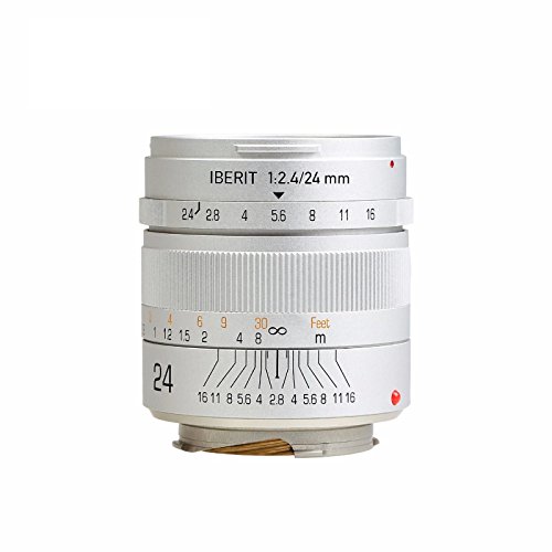KIPON 単焦点レンズ IBERIT (イベリット) 24mm f / 2.4レンズ for Leica Mレンズ Frosted Silver(つや消し シルバー)