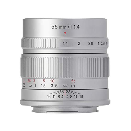 【国内正規品】七工匠 7artisans 単焦点レンズ 55mm F1.4 (マイクロフォーサーズマウント, シルバー) 5514M43S