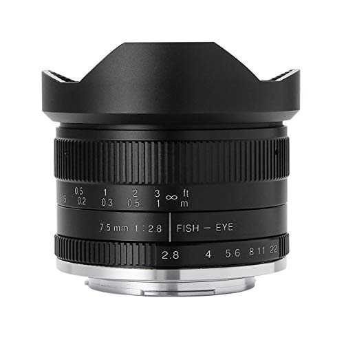 【国内正規品】 七工匠 7Artisans 単焦点レンズ 7.5mm F2.8 Fish-eye II (ソニーE (APS-C), ブラック)