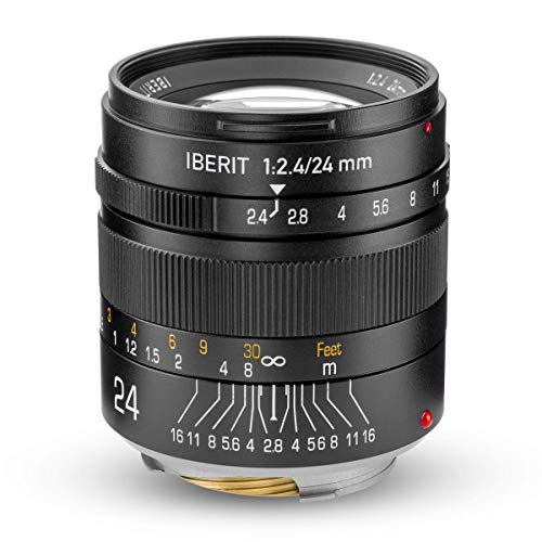 KIPON 単焦点レンズ IBERIT (イベリット) 24mm f / 2.4レンズ for Leica Mレンズ Frosted Black(つや消し ブラック)