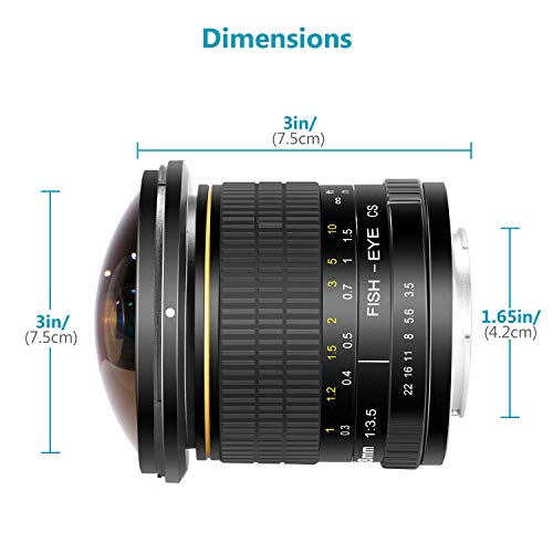 Neewer プロ8mm f/3.5非球面HD魚眼レンズ Nikon DSLR 8-8mmに対応【並行輸入品】