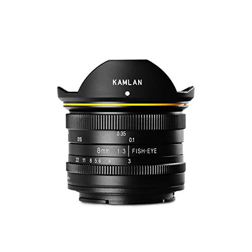 【国内正規品】 KAMLAN 交換レンズ 単焦点魚眼レンズ 8mm F3.0 キヤノン Mマウント用 APS-C対応 フィッシュアイ 国内保証付き KAM0004