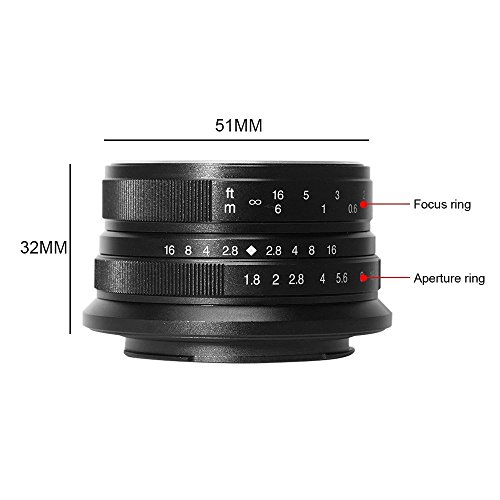 7artisans 交換レンズ25mm/f1.8 M 単焦点 Mcro-m4/3 マウントカメラ対応 マニュアルフォーカス レンズポーチバッグ同梱 (M43, ブラック)