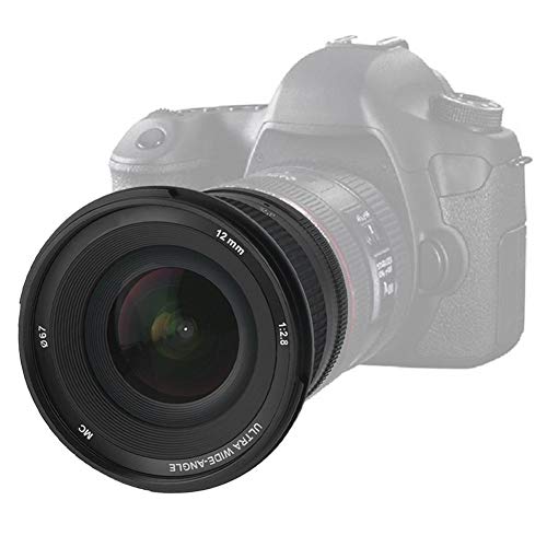 Mugast カメラレンズ 12mm F2.8 手動フォーカスレンズ 広角交換レンズ ミラーレスカメラ対応(キヤノン EOS Mマウント用)