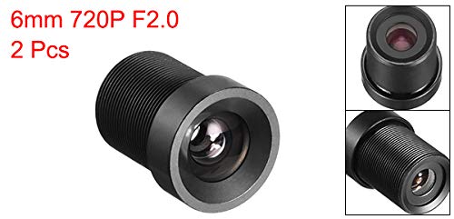 uxcell カメラレンズ 6mm 720P F2.0 FPV CCDカメラ用ワイドアングル ブラック 2個入り