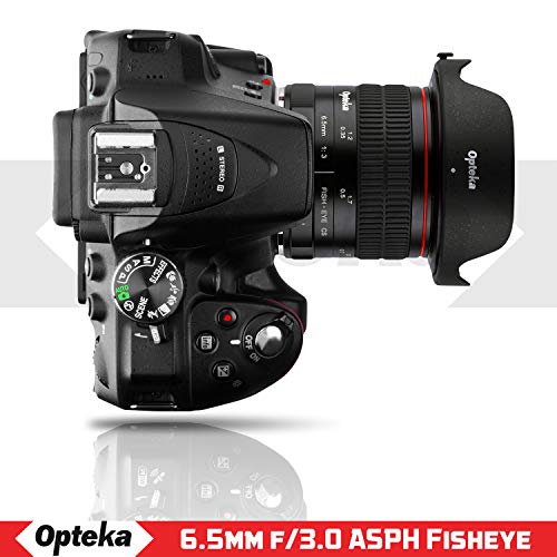 Opteka 6.5mm f/3.0 プロフェッショナル 超広角非球面魚眼レンズ Canon EOS 80D 77D 70D 60D 50D 7D Rebel T7i T7s T6s T6i T6 T5i T5 T4i T3i T3 T2i SL2 デジタル一眼レフカメラ用