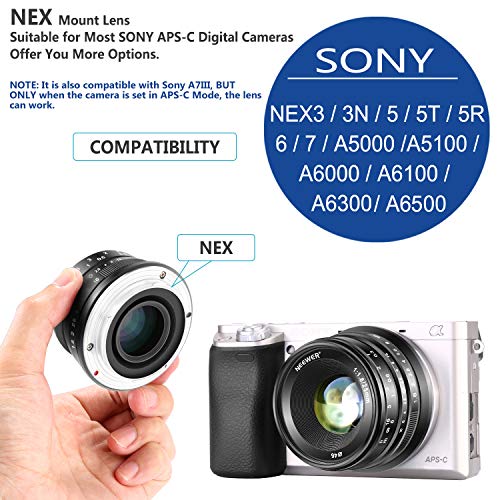 Neewer 25mm F1.8 APS-C大口径広角レンズ　マニュアルフォーカスレンズ　Sony EマウントミラーレスカメラA7III A9 NEX 3 3N 5 NEX 5T NEX 5R NEX 6 7 A6400 A5000 A5100 A6000 A6100 A6300 A6500に対応