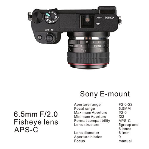 Meike 6.5mm F2.0 Fisheye Sony E mount ソニーEマウント用 円周魚眼レンズ　[国内正規品][快適デジタル]