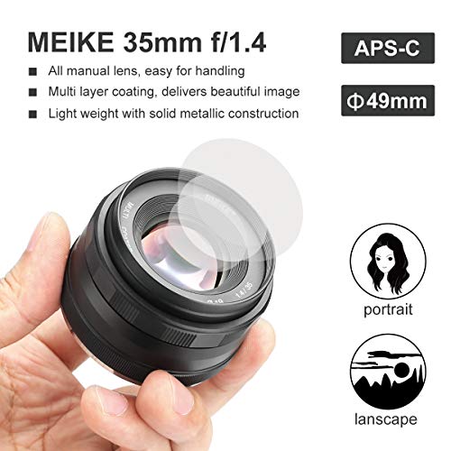 Meike MK-35mm F/1.4 大口径マニュアルフォーカスレンズ Sony Eマウントミラーレスカメラ用 A7III A9 NEX 3 NEX 3N NEX 5 NEX 5T NEX 5R NEX 6 7 A5000 A5100 A6000 A6100 A6300 A6500
