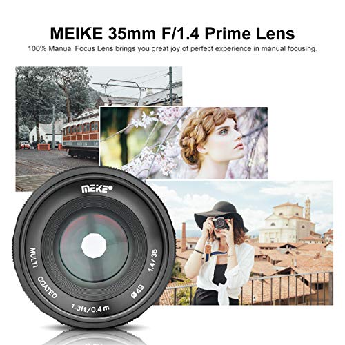 Meike MK-35mm F/1.4 大口径マニュアルフォーカスレンズ Sony Eマウントミラーレスカメラ用 A7III A9 NEX 3 NEX 3N NEX 5 NEX 5T NEX 5R NEX 6 7 A5000 A5100 A6000 A6100 A6300 A6500