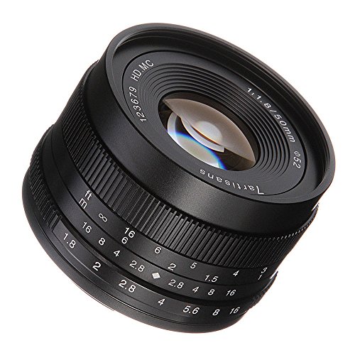 7artisans交換レンズ50mm/1.8 単焦点レンズM43 マウントカメラ対応 マニュアルフォーカス レンズポーチバッグ同梱（ブラック）