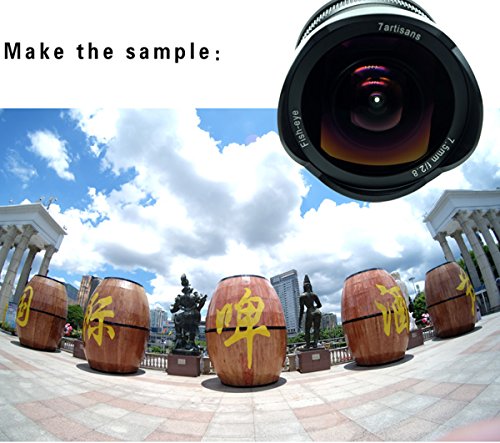 7artisans 7.5mm Ｆ2.8 APS-C　Fujifilmカメラ用魚眼レンズ、レンズフード取り外し可能 レンズキャップ付き　- ブラック