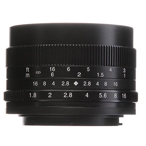 7artisans交換レンズ50mm/1.8 単焦点レンズM43 マウントカメラ対応 マニュアルフォーカス レンズポーチバッグ同梱（ブラック）