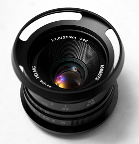 Hengyijia 25mm F1.8 黒色 単焦点レンズ Panasonic Olympus マニュアルフォーカスマイクロフォーサーズ適用する