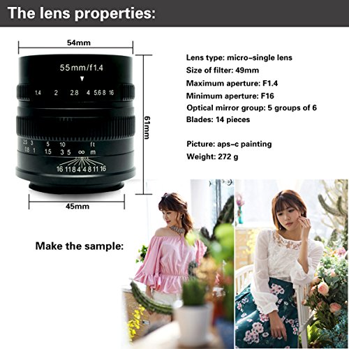 7artisans マイクロカメラレンズ55mm F1.4大口径肖像画マニュアルフォーカス Panasonic Olympus適用する マイクロM4 / 3マウント