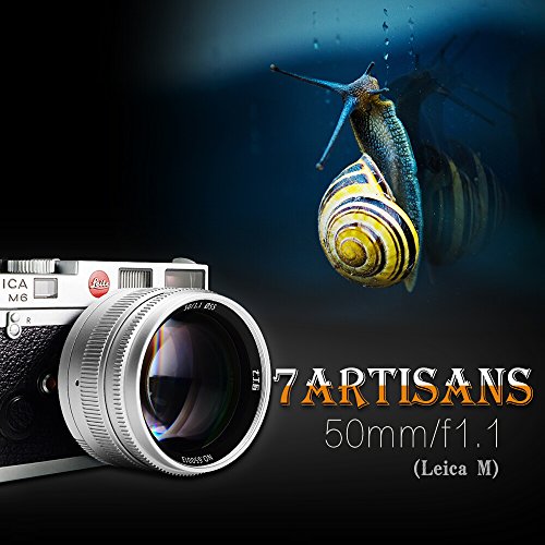 7artisans 50mm / f1.1 レンズ Leica MマウントカメラとソニーEマウントカメラ用 Pergearクリーニングキット付属 カナダ生産のM4対応しない １年保証 (シルバー)