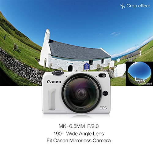 Meike 6.5mm F/2.0 アニュラス 魚眼(MF)レンズfor Canon EOS M mount カメラ【中国製】 (Canon)