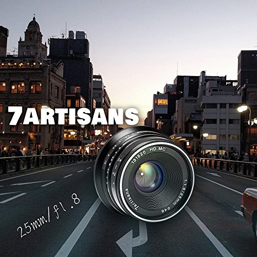 7artisans 交換レンズ 25mm/f1.8 M 単焦点レンズSONY ソニー マウントカメラ対応 マニュアルフォーカス レンズポーチバッグ同梱（ブラック）