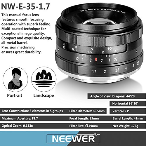 Neewer 35mm f/1.7 マニュアルフォーカス単焦点レンズ SONY Eマウントに対応【並行輸入品】