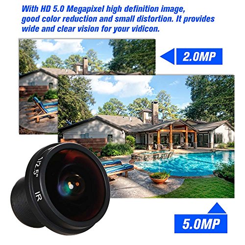 OWSOO 1.8mm魚眼レンズ HD 500万画素 IPカメラ180度広視野角 パノラマCCTVカメラレンズ IR M12マウント1/2.5