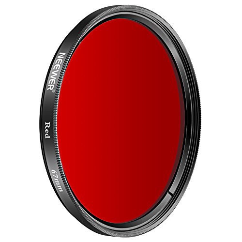 Neewer 67MMレッドフィルター　 Canon Rebel (T5i、T4i、T3i、T2i)、 EOS (70D、700D、650D、600D、550D) DSLRカメラに使う　HD光学ガラス製　アルミ合金フレーム
