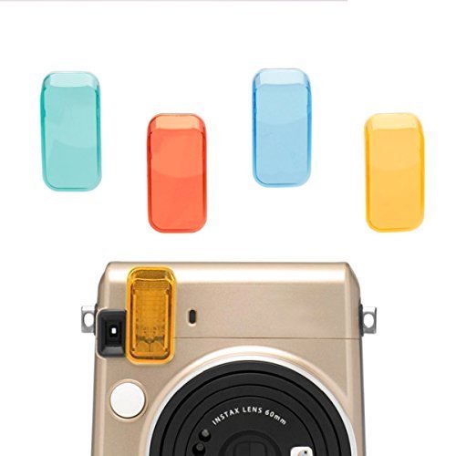 Coloredフィルタクローズアップレンズ、Hellohelio Fujifilm Instax Mini 70カメラレンズ、4個in a suit (レッドブルーイエローグリーン)