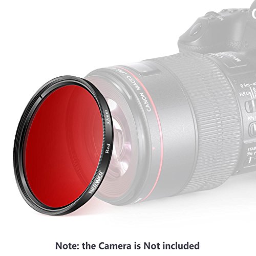 Neewer 52MMレッドフィルター　Nikon D3300 D3200 D3100 D3000 D5300 D5200 D5100 D5000 D7000 D7100 DSLR カメラに使う　HD光学ガラス製　アルミ合金フレーム