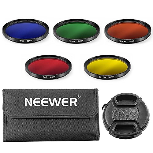 【国内正規品】NEEWER 58mm カラーフィルターキット(BLUE+YELLOW+ORANGE+RED+GREEN)