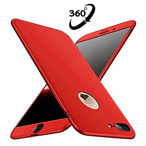iphone XS/X保護カバー FHXD 360度全面保護 超薄型スマホケース PCハードケース 擦り傷防止 耐衝撃 落下防止 3イン 1保護ケース(レッド)