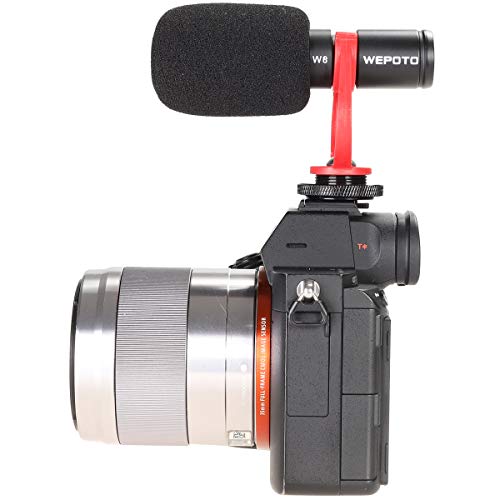 WEPOTO WR-W8 DSLRカメラマイク、電話用外部ビデオマイクショットガン、スマートフォン、 Vlogging、Canon/Nikon/Sony Camera、ユニバーサル