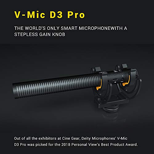 【1年保証】DEITY V-Mic D3 Pro マイクロフォン 高音質 15dBAの超低ノイズレベル 無段階ゲインコントロール 3.5mmマイク出力 多機能