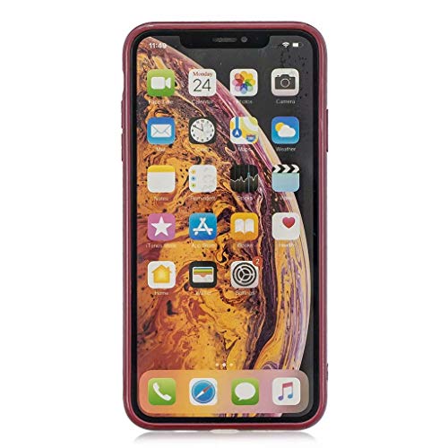 MTR iPhoneXRケース TPU シリコン カバー 超薄型 [ 耐衝撃 ][ すり傷防止 ][ 滑り止め ] -『 Qi ワイヤレス充電 · エアクッション技術 』- iPhone 8 / iPhone 7 スマホバンパー -（ クリスタル · クリア - Airシリーズ ）- ワインレッド