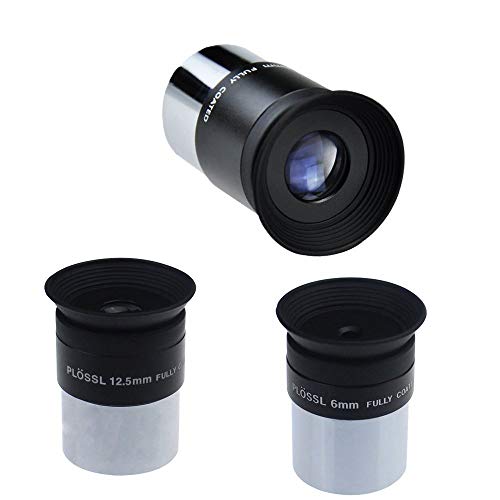 6mm 12.5mm 20mm 1.25インチPlossl望遠鏡接眼レンズセット/望遠鏡レンズセット - 4-element Plosslデザイン - 標準1.25インチ天文フィルター用