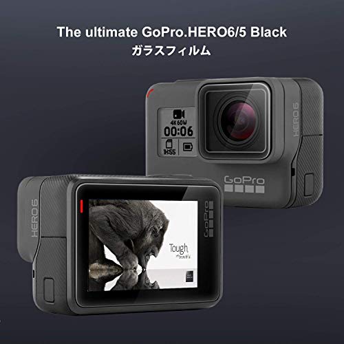 GoPro HERO7 / GoPro HERO6 / GoPro HERO5 ガラスフィルム ~ ゴリラガラス採用 (アメリカ製)【 7時間コーティング・なめらかタッチ・Rラウンド加工・高透過率・汚れ・ホコリ・傷を防ぐ】Aohroar (2枚セット)