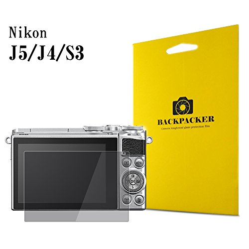 【BACKPACKER】 カメラ液晶保護ガラス 液晶プロテクター 0.33mm強化ガラス使用 9H硬度 高鮮明 Nikon Nikon1 J5 / J4 / S3 用