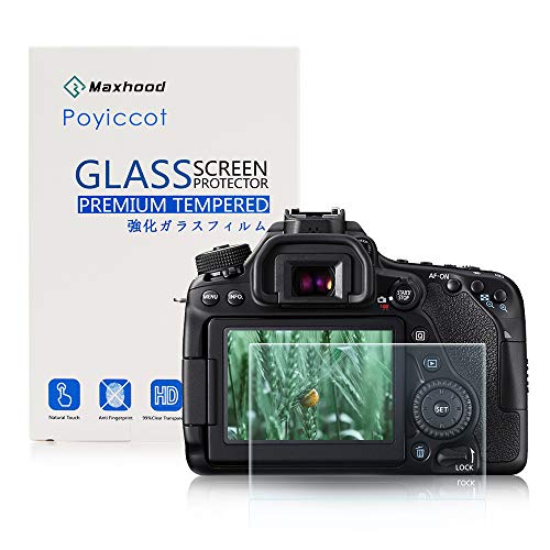 For キヤノンEOS 80D / 70D 保護フィルム、Maxhood 1枚 9H硬度0.3mm 超薄型液晶カバーカメラ強化ガラス保護フィルム for(キヤノン) Canon EOS 70D/80D カメラ