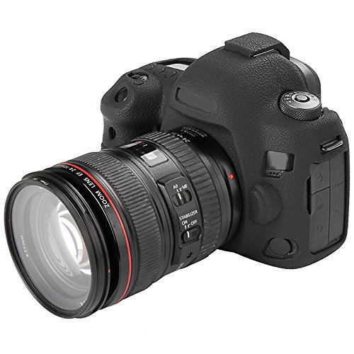 ORight (オーライト) スキンカバー シリコン保護ケース Canon EOS 5D Mark IV 用 液晶保護ガラス付き (ブラック)